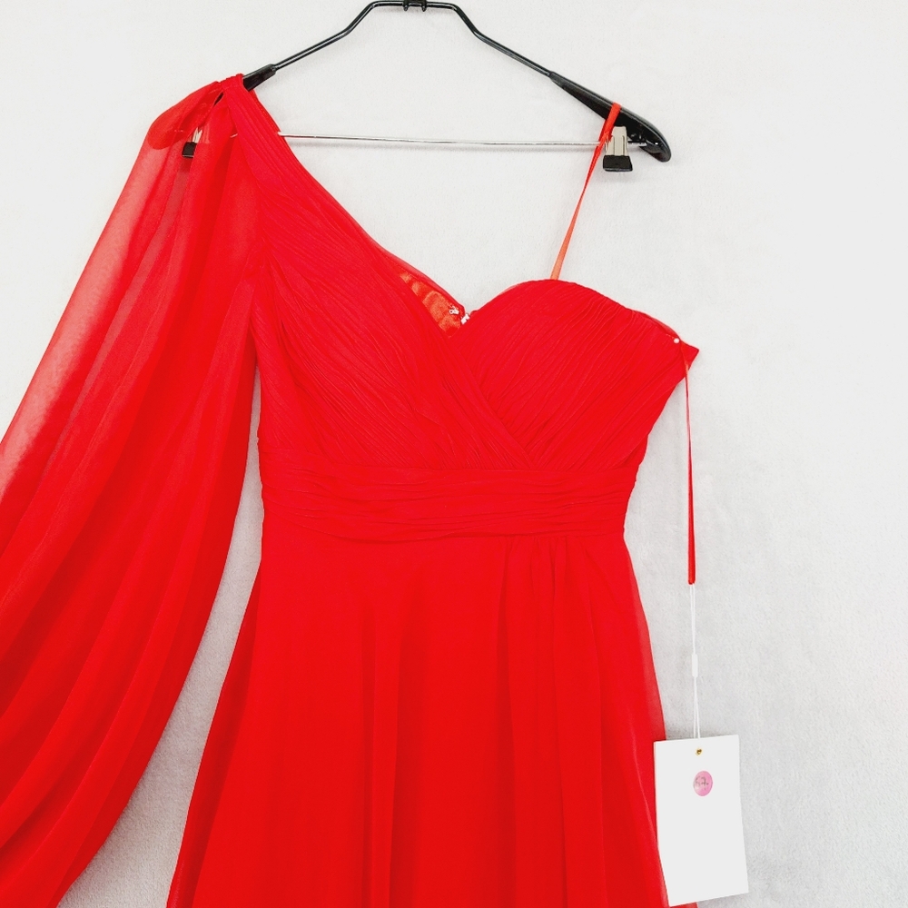 New Mac Duggal 67810 One Shoulder Maxi Formal Dress P2470 - Picture 4 of 10